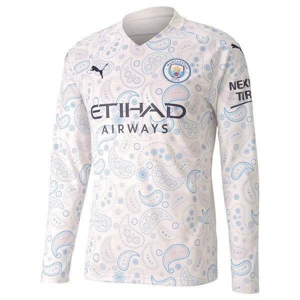 Tailandia Camiseta Manchester City 3ª ML 2020/21 Blanco